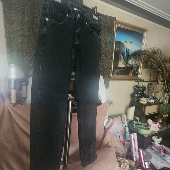 Zara Black Jeans 6 pockets Sz 2 - Picture 4 of 6